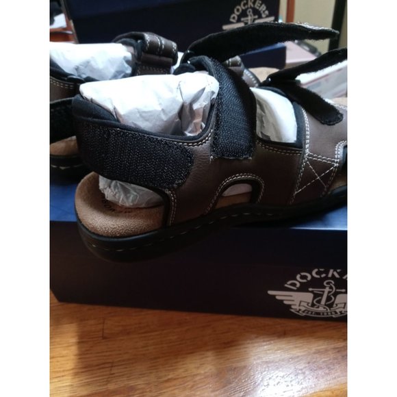 NWT Dockers Briar men\'s leather memory foam sandals 8w
